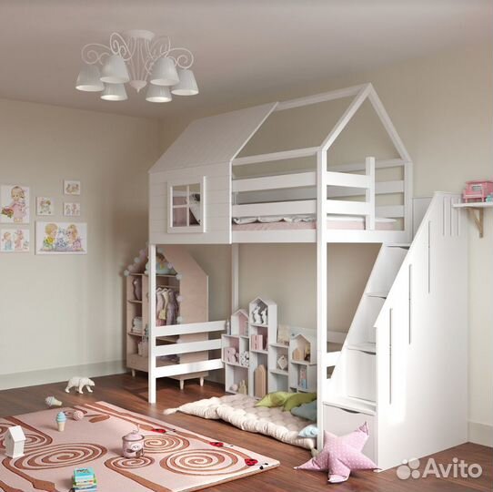 Кровать для ребенка от 3 лет чердак и игровая