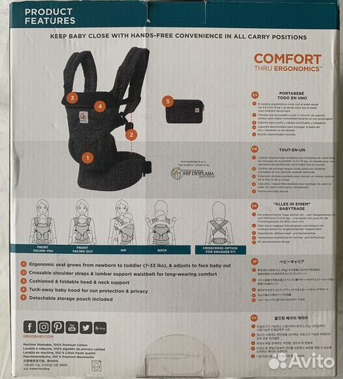 Рюкзак переноска кенгуру слинг ergo baby omni 360