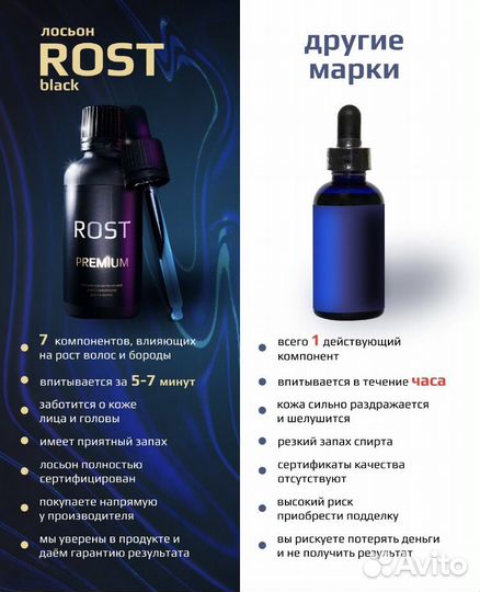 Rost premium 10% Средство для роста бороды волос