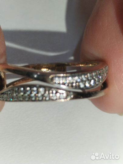 Кольцо серебро (позолота)