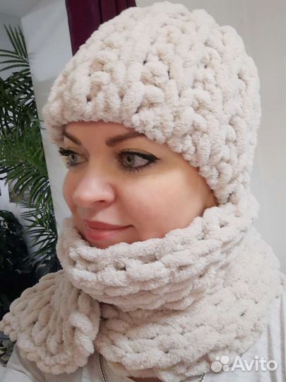 Шапка с шарфом