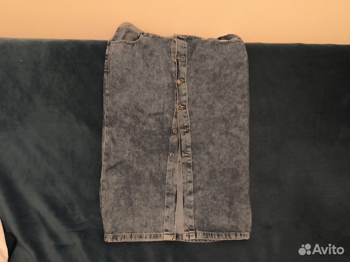 Джинсовая юбка длинная 48 размер