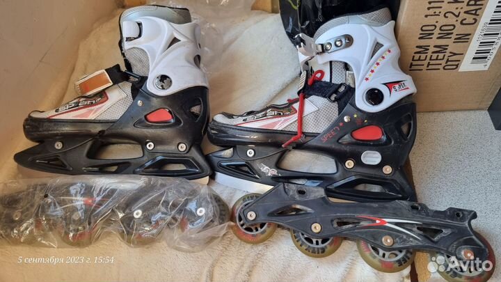 Коньки зимние и роликовые-раздвижные разм. 40-43