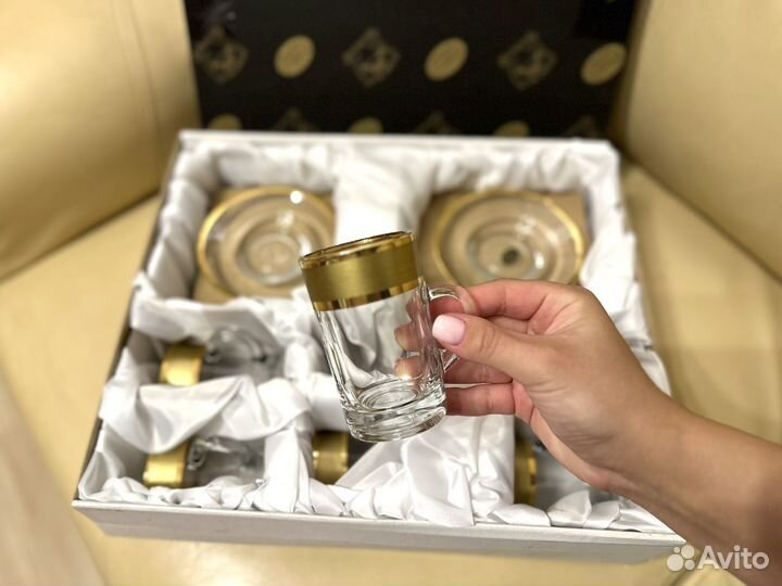 Balvinglass сервиз чайно-кофейный новый 12 предмет