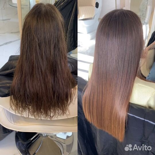 Кератиновое выпрямление волос