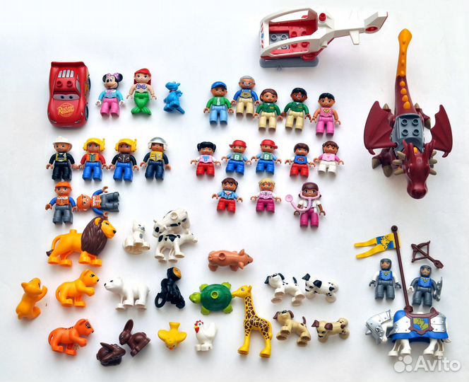Lego Duplo фигурки, животные, Castle, дракон и др