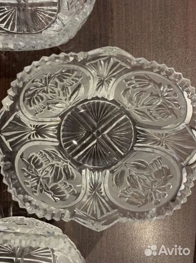 Ваза 3 штуки,хрустальная СССР