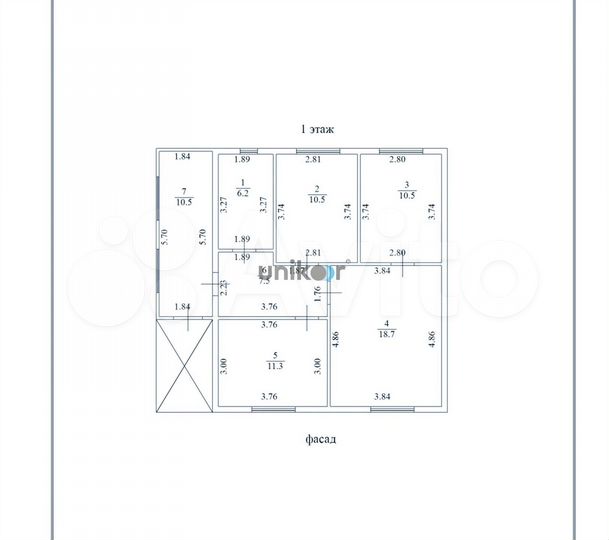 Дом 75 м² на участке 6 сот.
