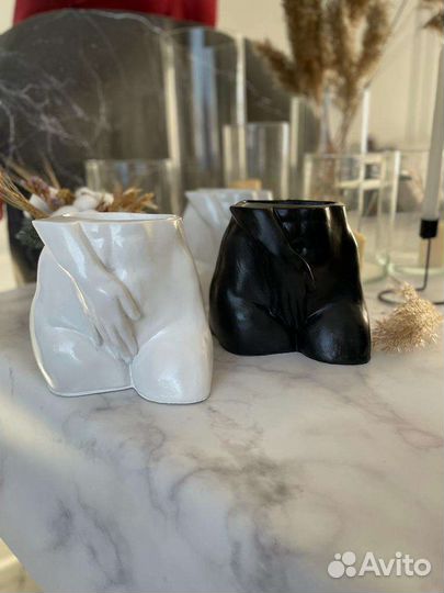 Гипсовое кашпо 