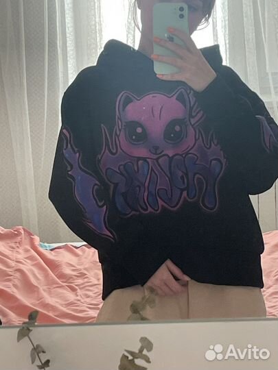 XS Haliky Flame Kitty hoodie худи халики
