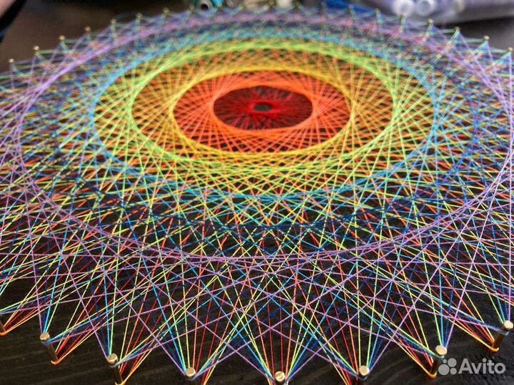 Картина из ниток и гвоздей