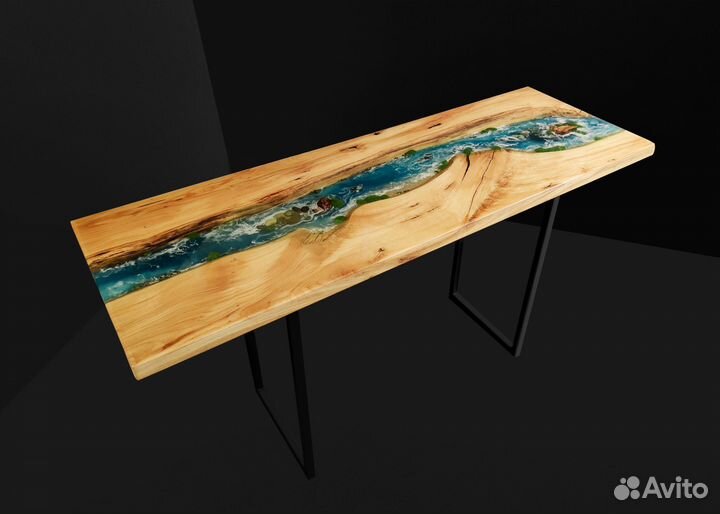 Стол из слэба карагача и эпоксидной смолы