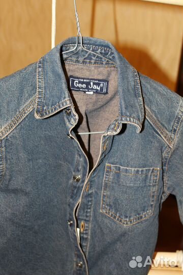 Джинсовая рубашка-куртка, рост 116