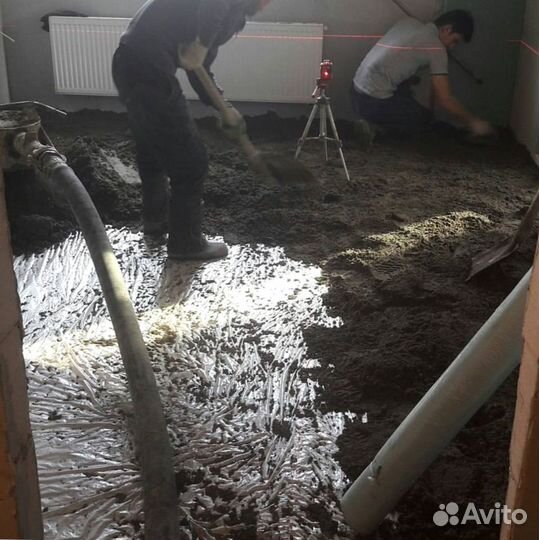 Механизированная полусухая стяжка пола