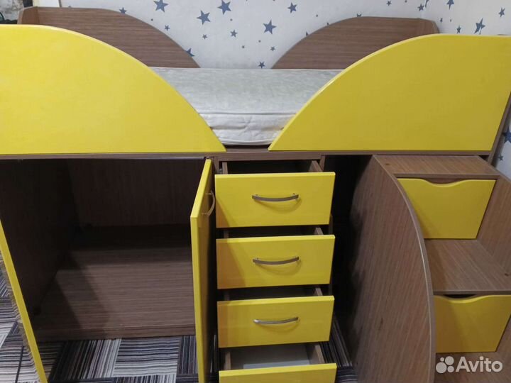 Кровать чердак детская с матрасом