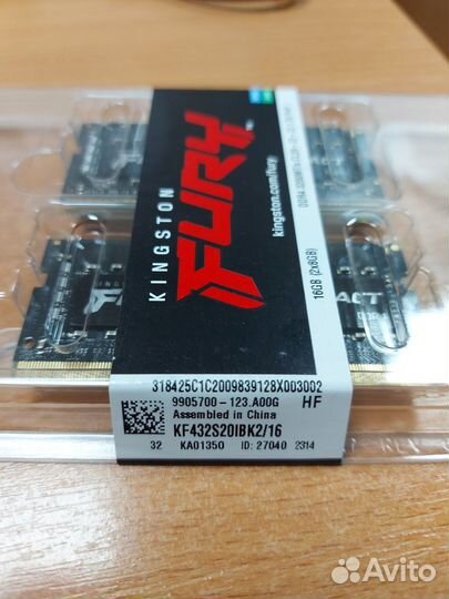 Оперативная память sodimm ddr4 16gb 3200 fury