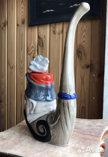 Графин-скульптура Казак трубка-люлька Фарфор СССР