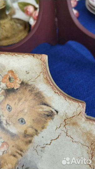 Винаж, керамическая плитка с котёнком Италия