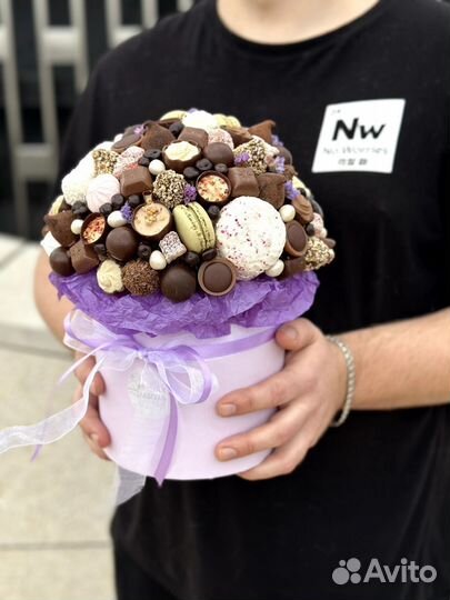 Букет для девушки из шоколада. Шоколадные цветы