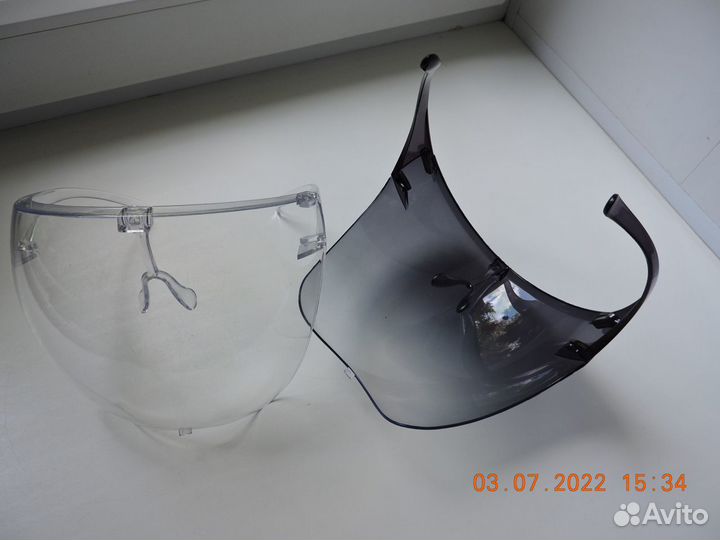 Защитная маска-очки для лица новая (пластик)