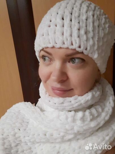 Шапка с шарфом