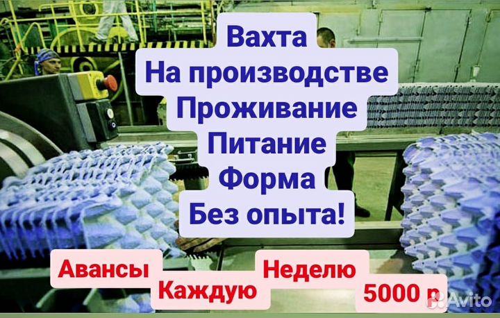 Упаковщик на склад Вахта Еженедельные выплаты