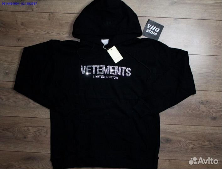 Худи vetements oversize со стразами (Арт.56801)