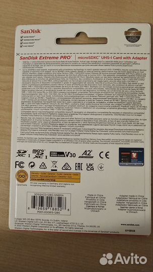 Карта памяти microsd SanDisk Extreme PRO 128 Gb