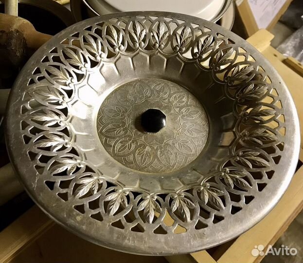 Ваза конфетница сухарница фруктовница металл СССР