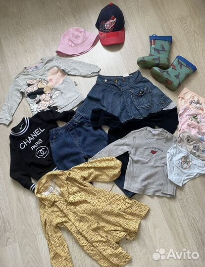 Пакет одежды для девочки, Zara, HM,р.98-104
