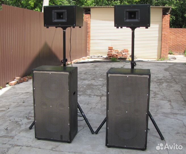 Колонки KF 2100-4200W 4шт Рупоры+Сабы Штативы 2шт