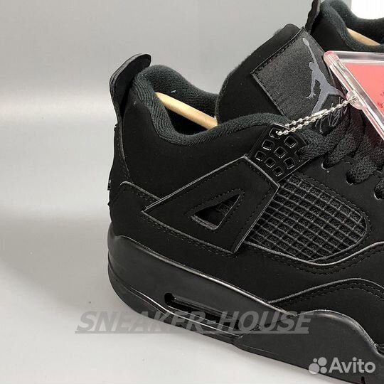 Кроссовки Air Jordan 4 “Black Cat” Black Light Gra