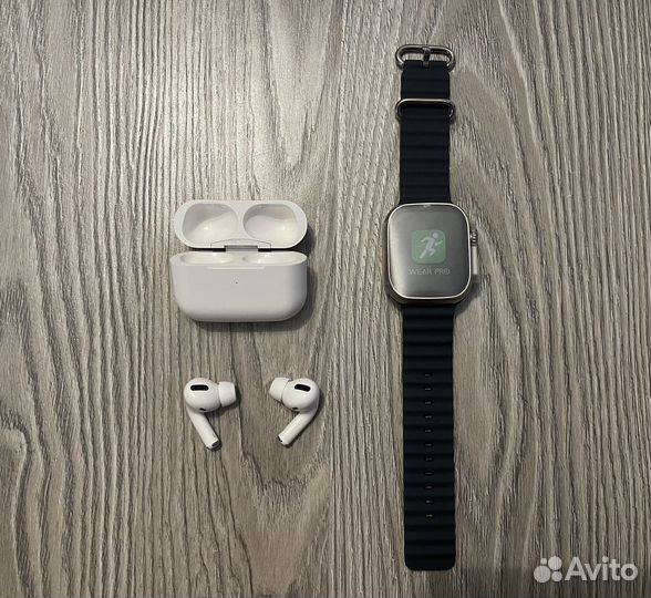 Комплект AirPods Pro 2 1:1+ Smart Watch 8 Ultra