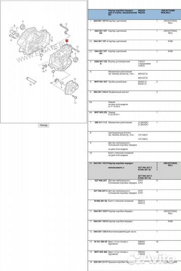 З/Ч на MQ250 6 ст МКПП Тип 02S