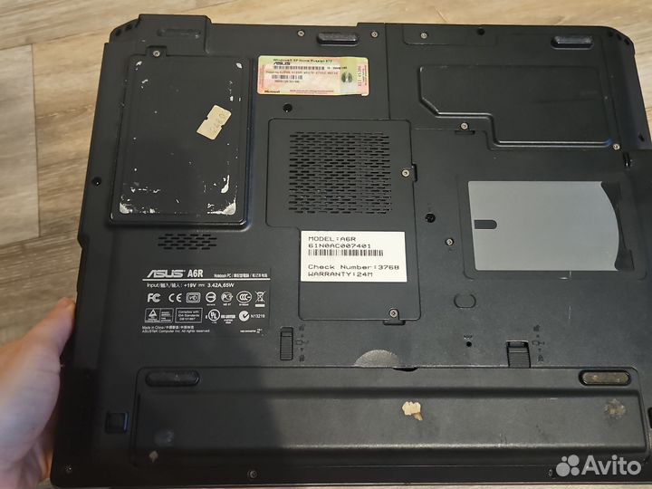 Ноутбук asus А6R на запчасти