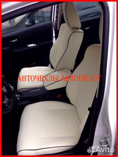 Чехлы Автопилот Honda CR-V 4 из экокожи белые