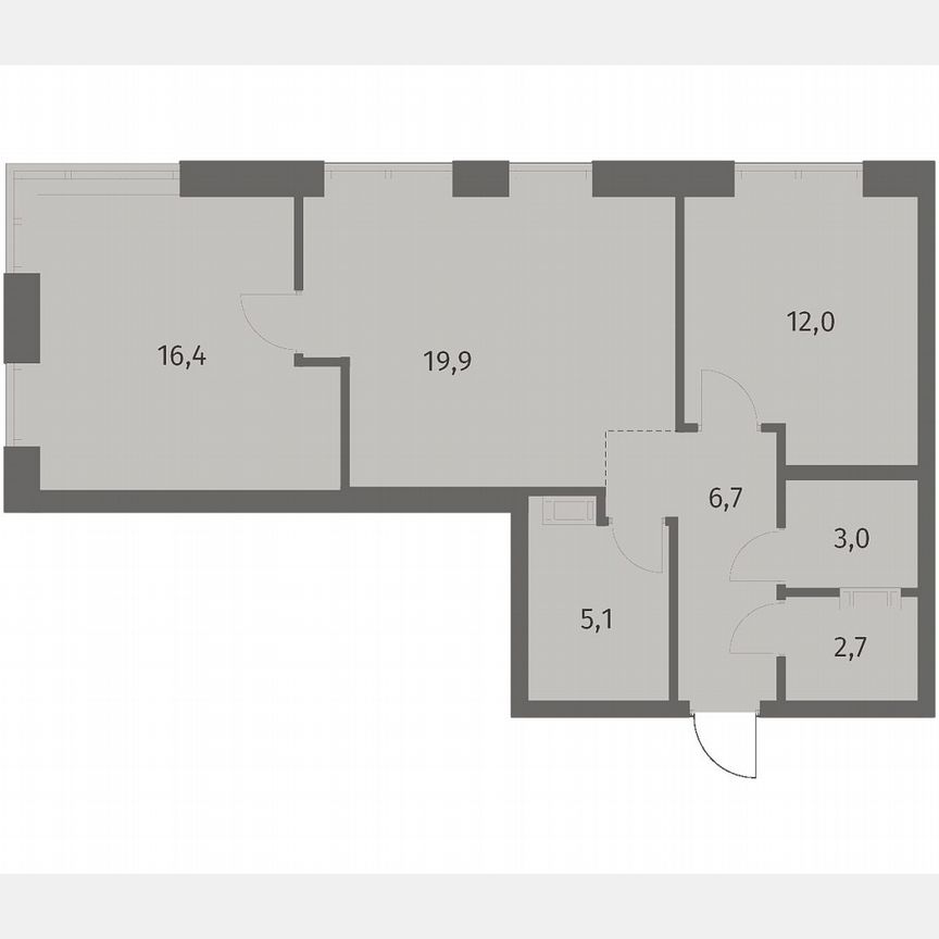 2-к. квартира, 65,8 м², 9/12 эт.