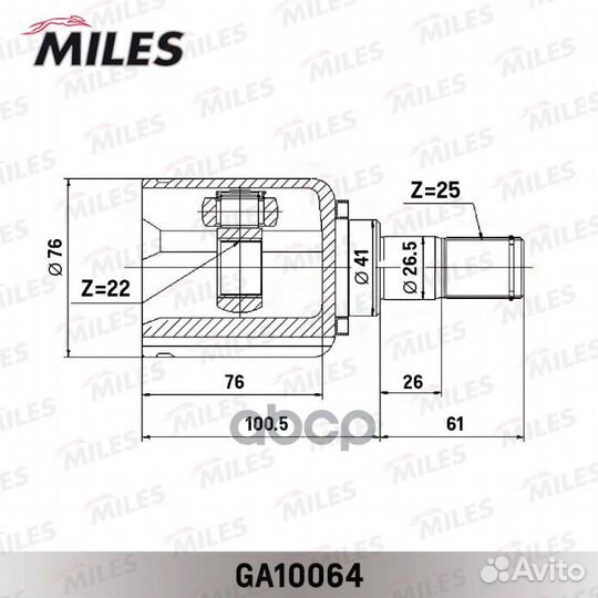 ШРУС внутренний hyundai I30/KIA ceed 06-12 (GKN