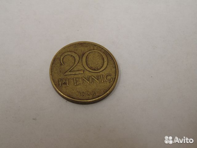Монета 20 Pfennig 1969 год