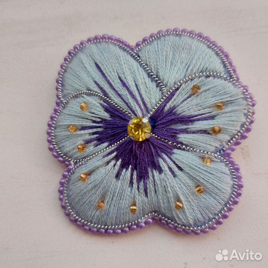 Броши анютины глазки. Ручная работа