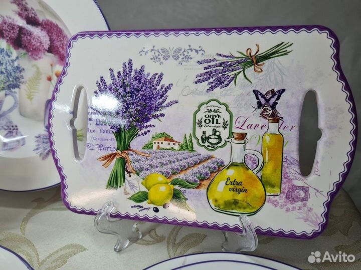 Набор тарелок Лаванда столовый, чайные пары