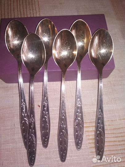 Позолоченные мельхиоровые ложки мнц СССР