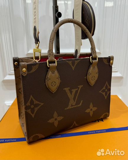 Сумка тоут женская louis vuitton on the go pm