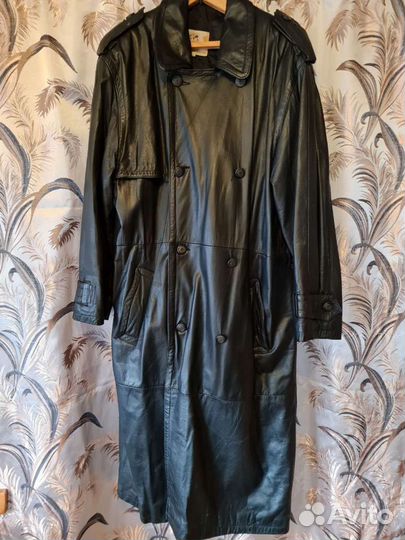 Пальто мужское кожаное (плащ)
