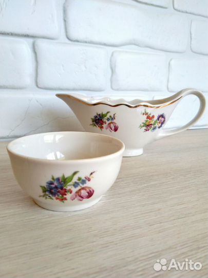 Винтажные фарфоровые соусники, Дулево, Посуда СССР