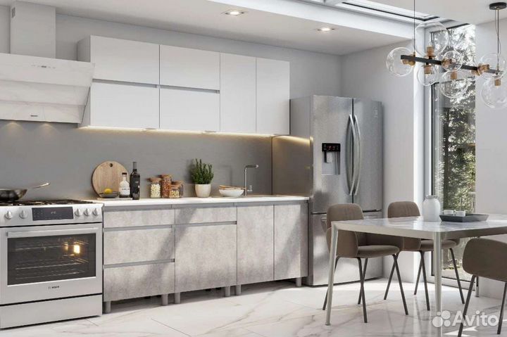 Готовая кухня 2 метра цемент светлый