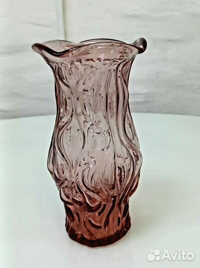 Ваза для цветов СССР из цветного стекла