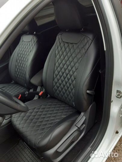 Чехлы Веста - Рио - Солярис Премиум с Черной