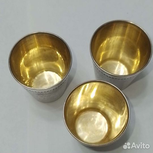 Мельхиоровый набор рюмок на подносе