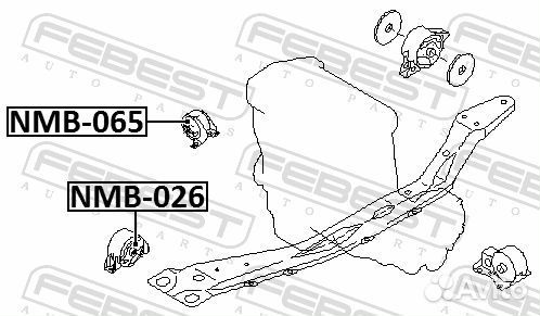 Сайлентблок подушки двигателя перед NMB065